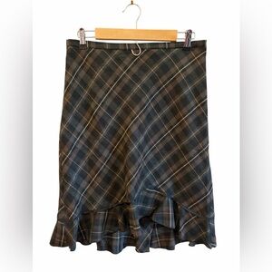 VTG Tailor B. Moss Asymmetrical Dark Academia Tartan Plaid Skirt Size 8 Poetcore